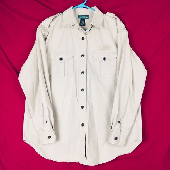 LAUREN RALPH LAUREN Men Beige Button Up Long Sleeve Shirt M LRLMCMLXVII (1967) - Picture 1 of 11